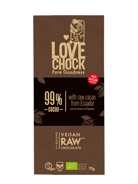 Cioccolato Fondente 99% Raw Biologico  - 70g