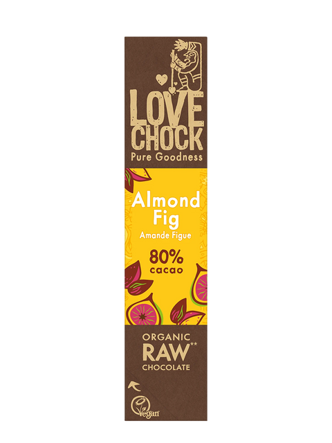 Cioccolato Fondente 80% Raw Biologico - Mandorla e Fichi - 70g