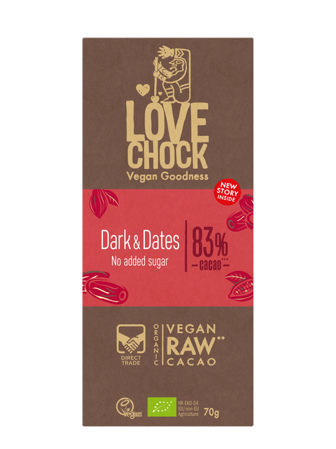 Cioccolato Fondente 83% Raw Biologico - Datteri -  70g