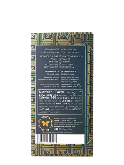 Cioccolato Fondente 100% Cacao Bio - Riserva Zorzal - 50g