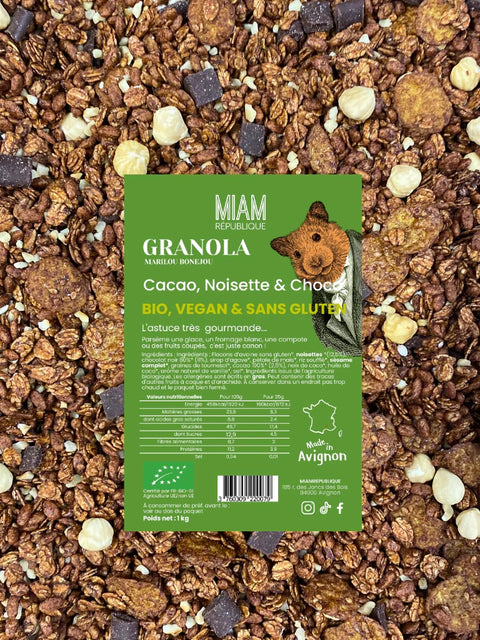 Granola Bio Cacao, Nocciole, Cioccolato Fondente - 300g