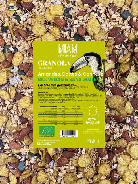 Granola Bio, Mandorle, Muesli, Datteri e Cannella - 180g