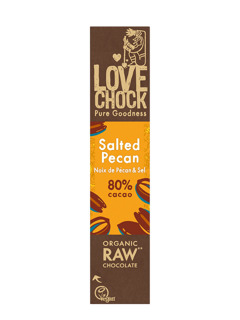 Cioccolato Fondente 80% Raw Biologico - Pecan salate - 70g